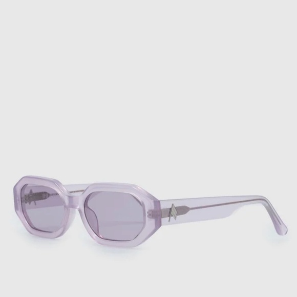 THE ATTICO X Linda Farrow Irene Sunglasses in Pink/PurpleSilver With Case